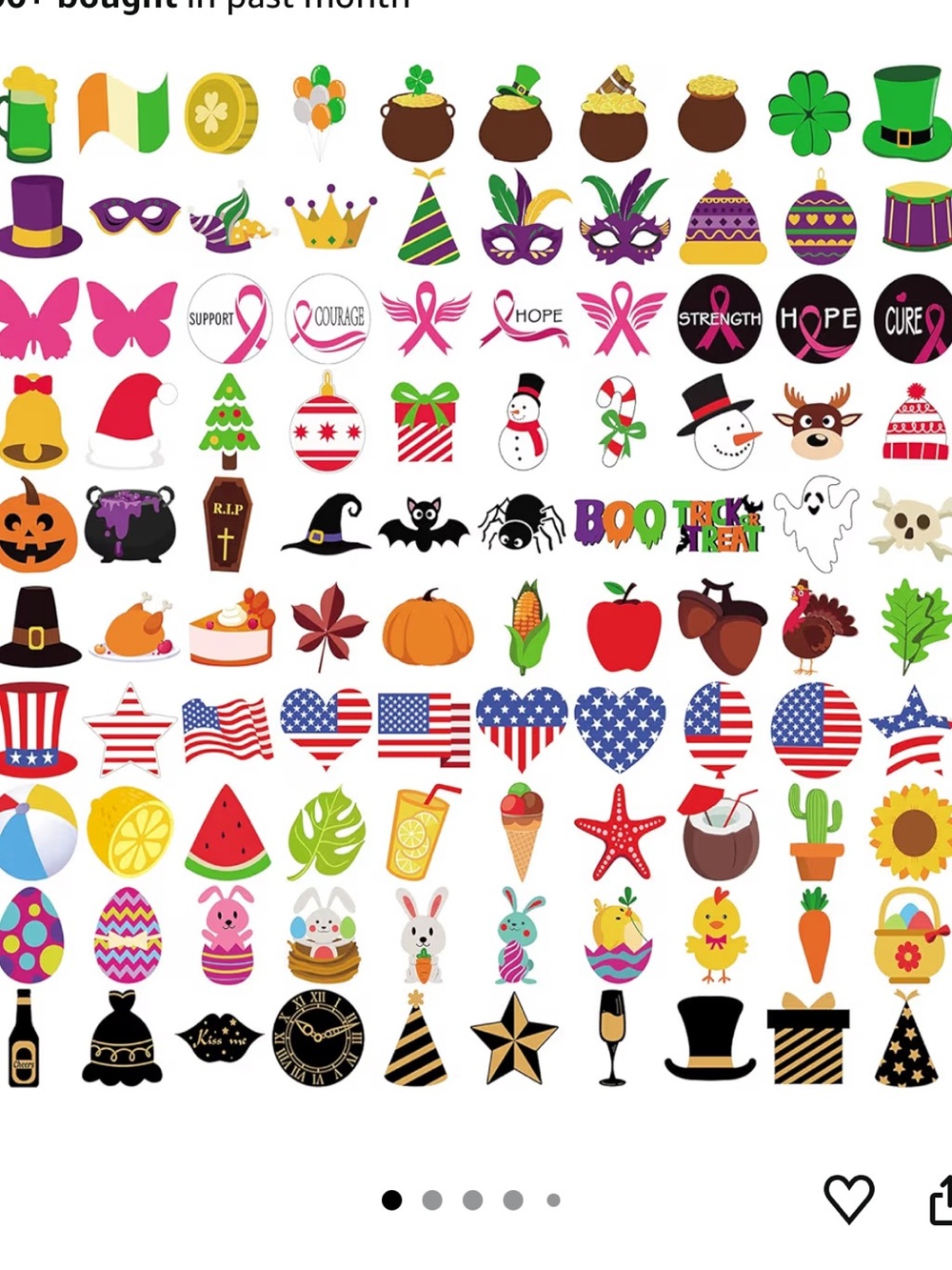 Felt Letter Board Icons Assortment - Holiday & Seasonal Felt Shapes 100 pcs